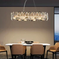 Modern Lustre Crystal Led Pendant Lights Gold Pendant Lamp Living Dining Room Drop Hanging Light Fixtures Bedroom Luminaire