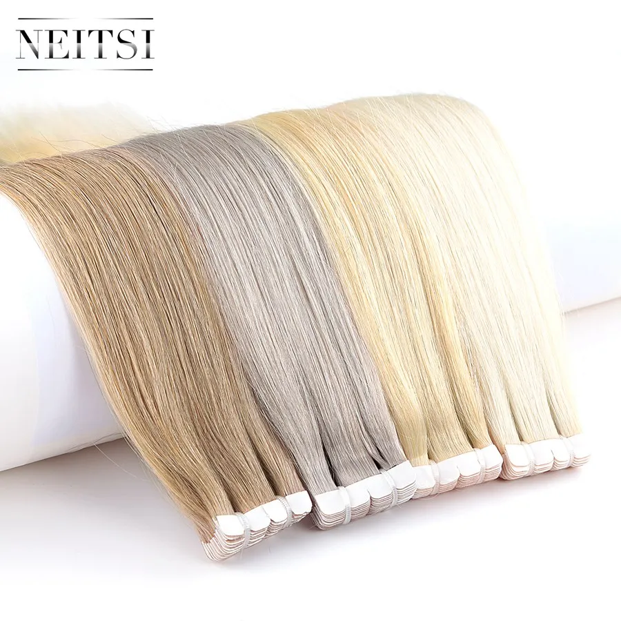 Neitsi 12 &quot16" 20 "мини лента в машине сделанные Remy человеческие волосы для