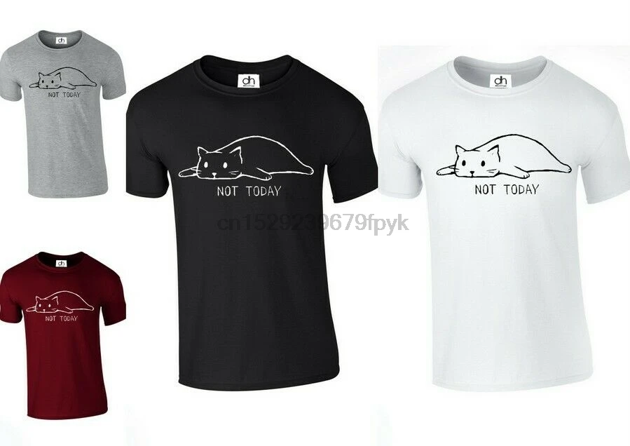 Забавная футболка с надписью Not Today Crazy Cat топ сонным ленивым (футболка
