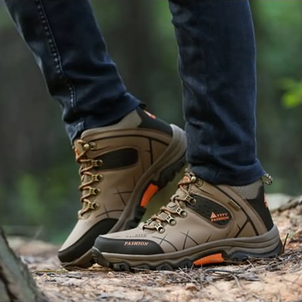 

Outdoor Lace-up High-top Hiking Boots Sport Men's Shoes For Camping Climbing Mountain Non-slip Breathable Shoes