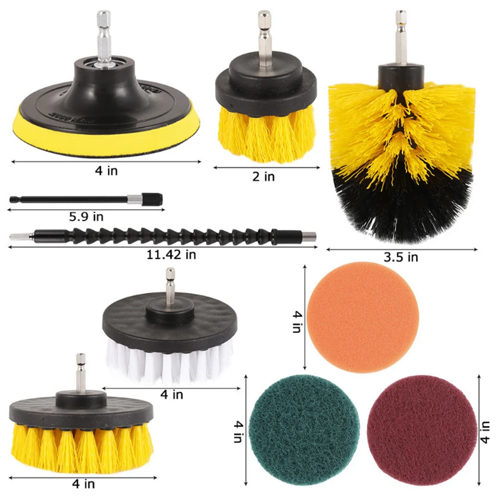 

21pcs Drill Brush Set Cleaning Brush Power Scrubber Pad Sponge Brush Bathroom Tile Tub Kitchen Car Care Cleaning Tools