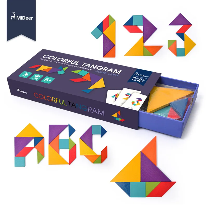 

MiDeer Tangram деревянный пазл обучающие игрушки для детей дошкольные детские игрушки игры интеллектуальный пазл