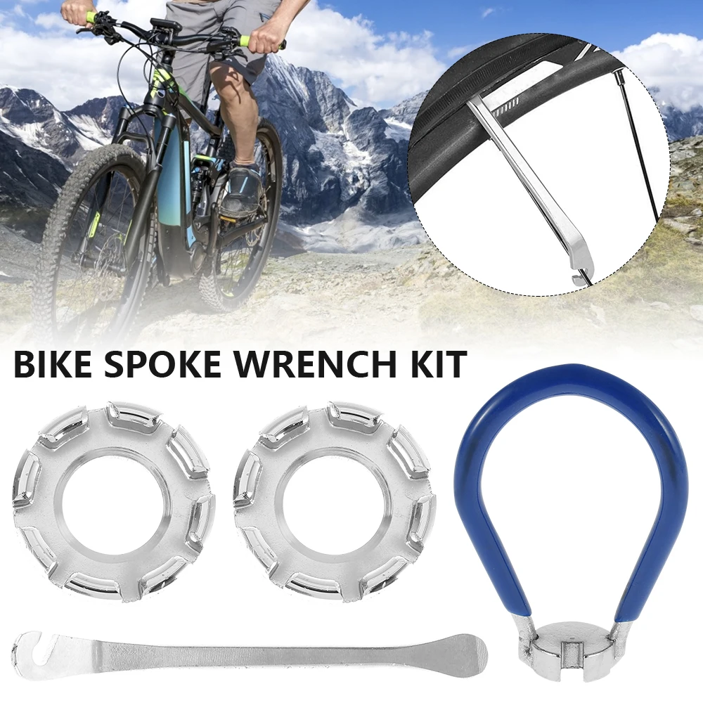 

Bike Spoke Wrench Kit Bicycle Wheel Wrench Key Spanner Tire Levers Bicycle Spoke Tool Mountain Bicycle Repair Accessories