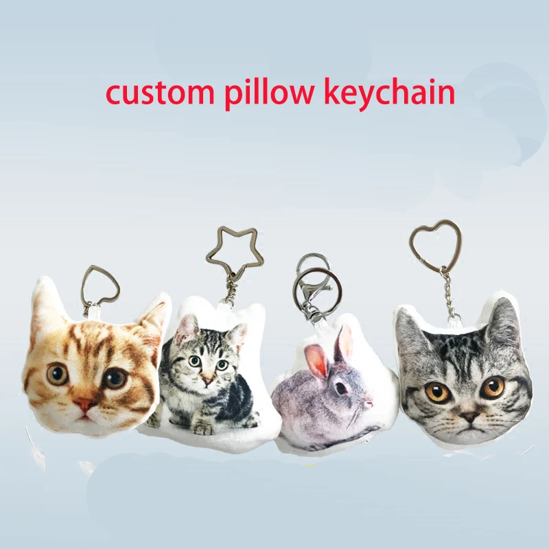 Custom Cartoon Plush Keychain Soft Stuffed Creative Bag Pendants Children's Lovely Kawaii Dog Cat Animals Keychains