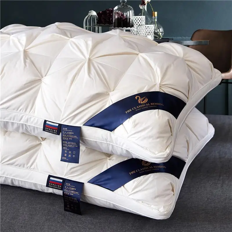 

J8*7Jcm White Bread Style Rectangle Goose/Duck Down Pillow Bedding set Whole cotton goose wool pillow Comfortable Soft Pillow