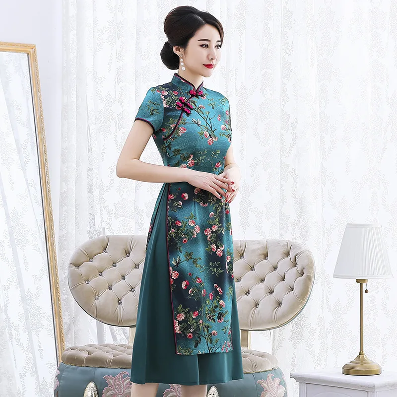 Vestido De debutente Новое улучшенное платье Чонсам Вьетнам Одри длинный стоячий воротник