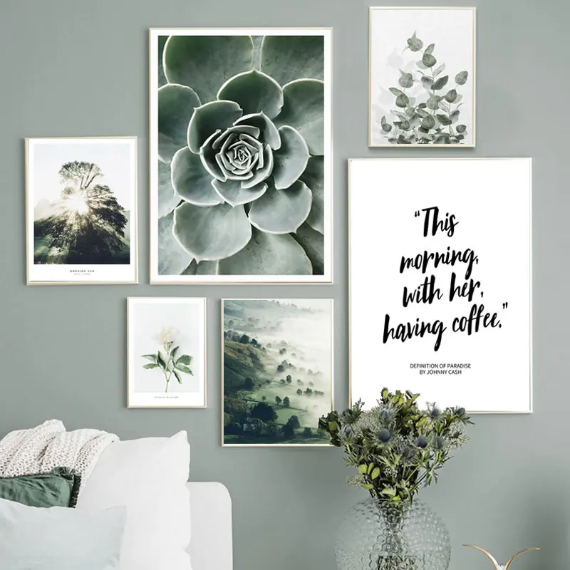 Горный озеро отражение картина природа Пейзаж Плакат в скандинавском стиле