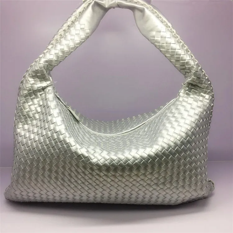 

Women 2021 New Lamb Pattern Shopping Bags Large Capacity Handmade Double-sided Woven Shoulder Handbags Women Leather Handbags
