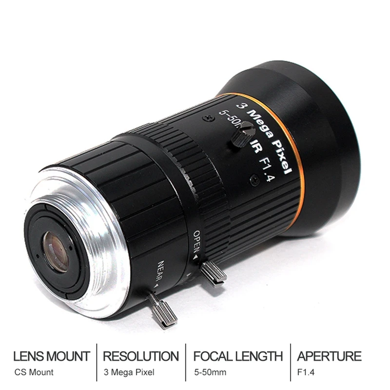 1/2. 5-дюймовый 3MP 5-50 мм C-Mount Zoom Lens для IMX477 Raspberry Pi HQ Camera с фотоадаптером | Мобильные