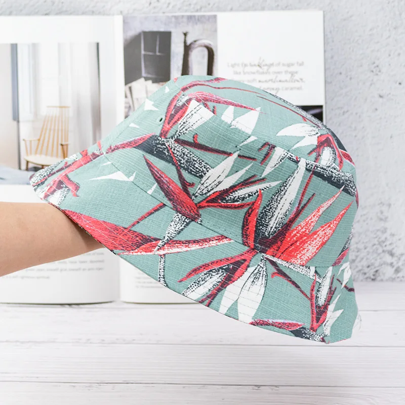 Female Spring Summer Outdoor Couple Leisure Sun Hat Fisherman Hat Bob Panama All-Match Personality Printing Pattern Basin Hat Ma