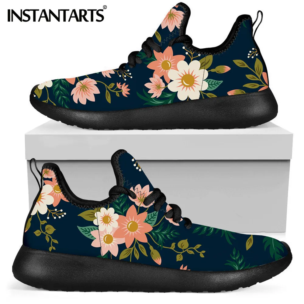 

Женские сетчатые туфли INSTANTARTS, вязаные туфли на плоской подошве, на шнуровке, повседневные, уличные, 2020, 2020