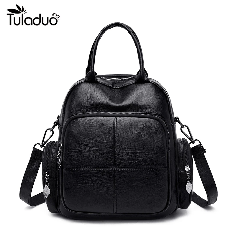 

Mini Backpack Women's PU Shoulder Bag Suitable for Teenage Girls Children's Multi-Function Small Backpack Lady's School Backpack