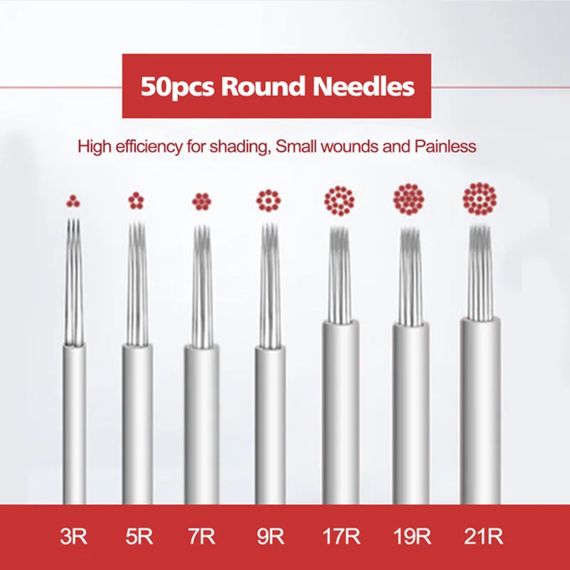 BMX 7 Размер Перманентный макияж бровей Тату Конические Круглые иглы