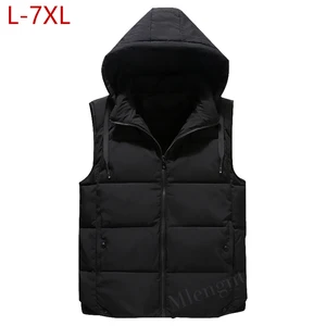 Мужской зимний жилет больших размеров 7xl, съемный жилет, теплая парка, разгрузочная куртка без рукавов, пальто для мужчин и женщин, жилет для путешествий