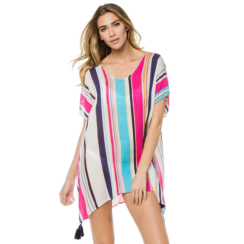 Пляжная накидка с принтом туника для женщин накидка| |