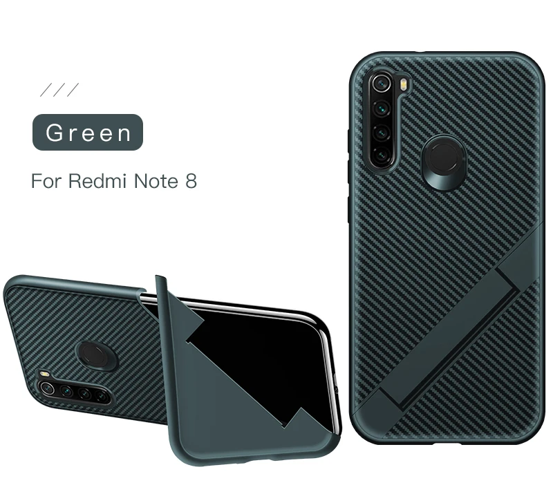 Для xiaomi Red mi Note 8 Pro 8T 8A чехол из мягкого силикона с подставкой углеродного волокна