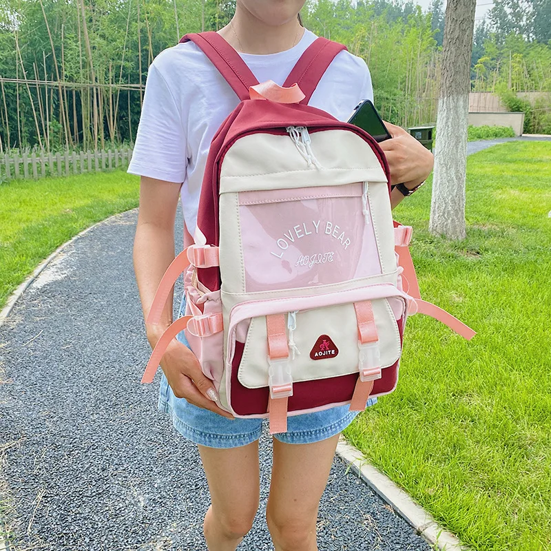 "Школьные ранцы для девочек-подростков, большой нейлоновый рюкзак в стиле пэчворк для студентов, модные сумки для книг"
