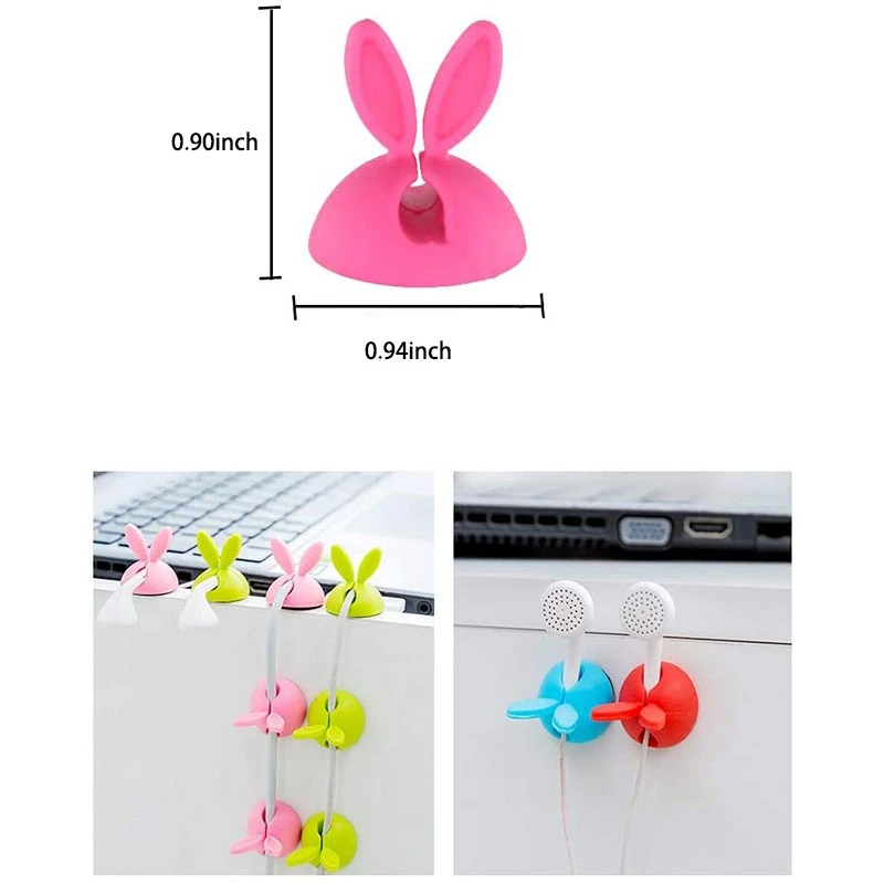 

Cute Rabbit Cable Fixer, Cable Clamp, Cable Organizer, Cable Clamp Desktop Color (8 Pieces), Cable Clamp Cable Organizer