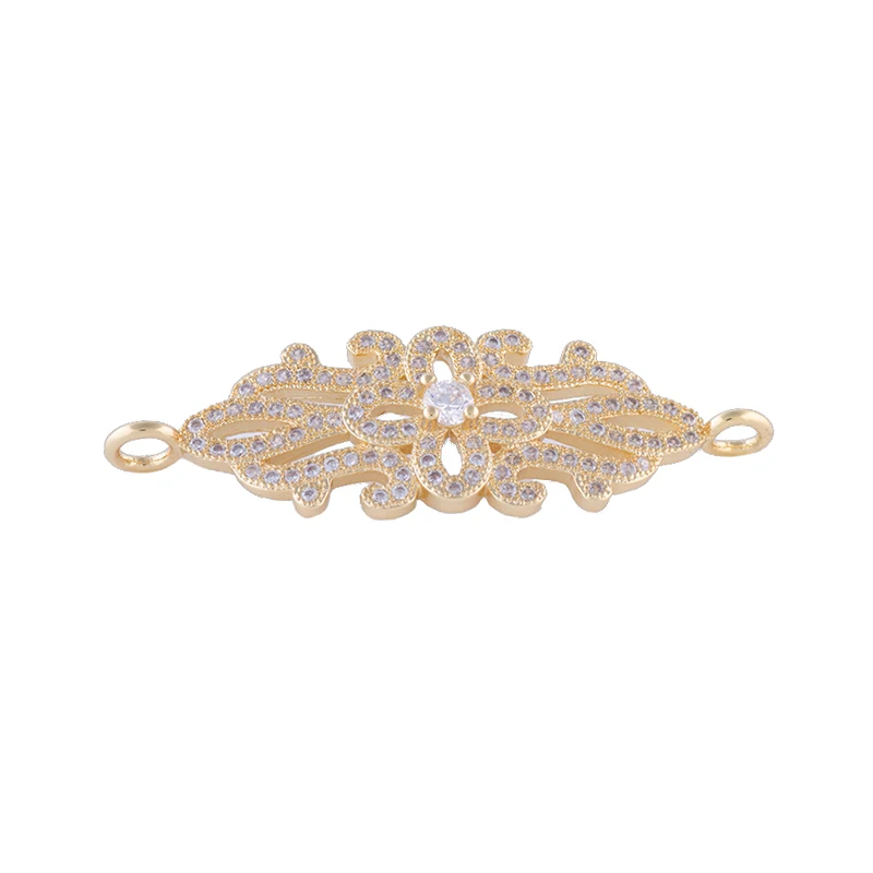 Gold Juya DIY Ювелирные компоненты поставки кубического циркония Дракон Цветок Хамса Разъем аксессуары для женщин серьги браслет Изготовление - Цвет: Gold