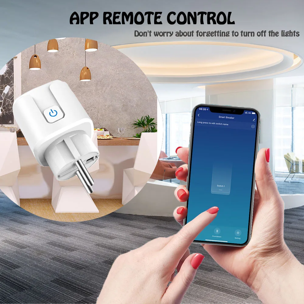 Tuya Smart Life Wi-Fi розетка 16A 220 В электрические розетки таймер мощность монитор разъем