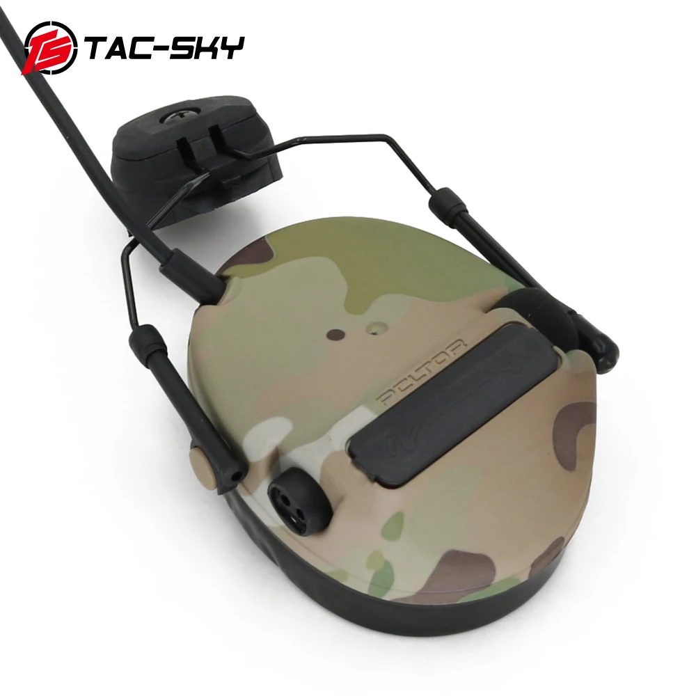 TAC-SKY COMTAC Tactical Helmet FAST ARC Track Bracket COMTAC III Pickup Noise Reduction Tactical MultiCam Camouflage Headset
