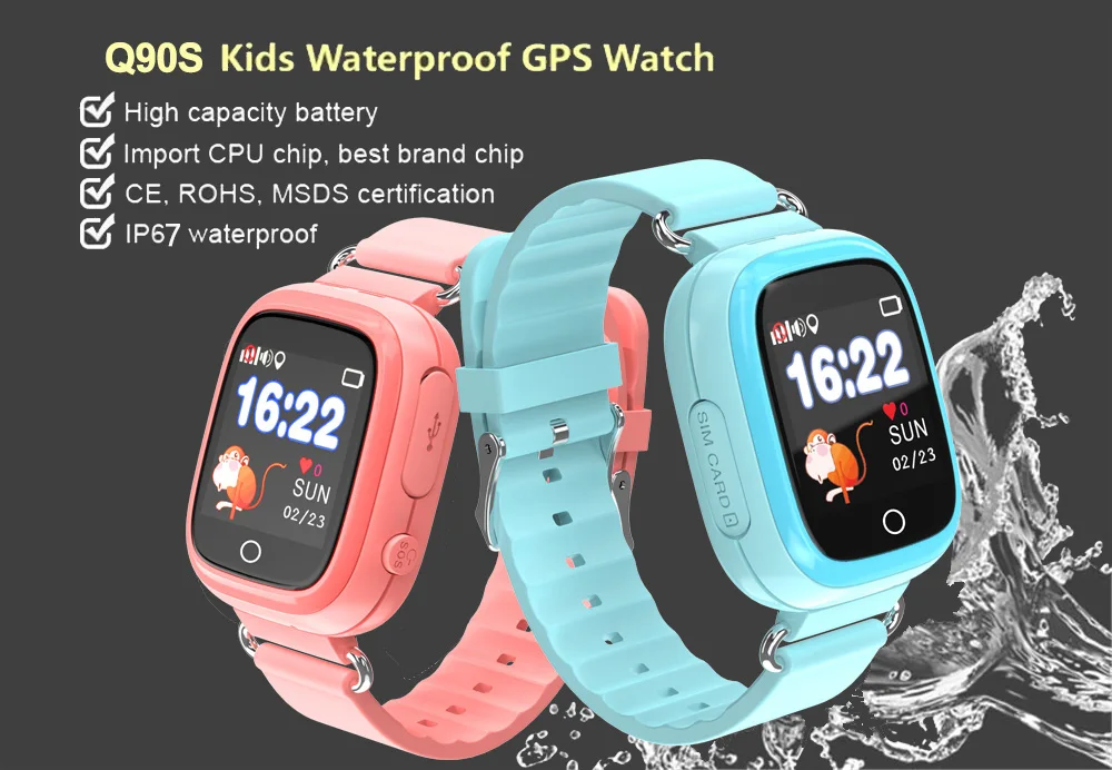 Gps Q90 Smartwatch Сенсорный экран WI-FI позиционирования дети смарт-наручные часы с определением локации PK Q50 Q60 Q80 для малыша безопасный анти-потерянный