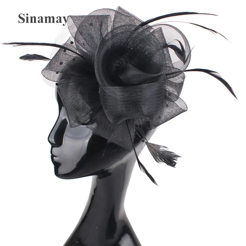 Женская заколка для волос Королевская Синяя из кринолина Свадебная и церковная