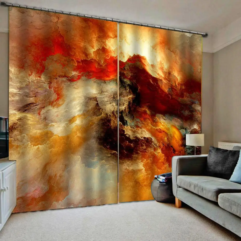 Цветные затемняющие 3D шторы для гостиной спальни занавески с пользовательским
