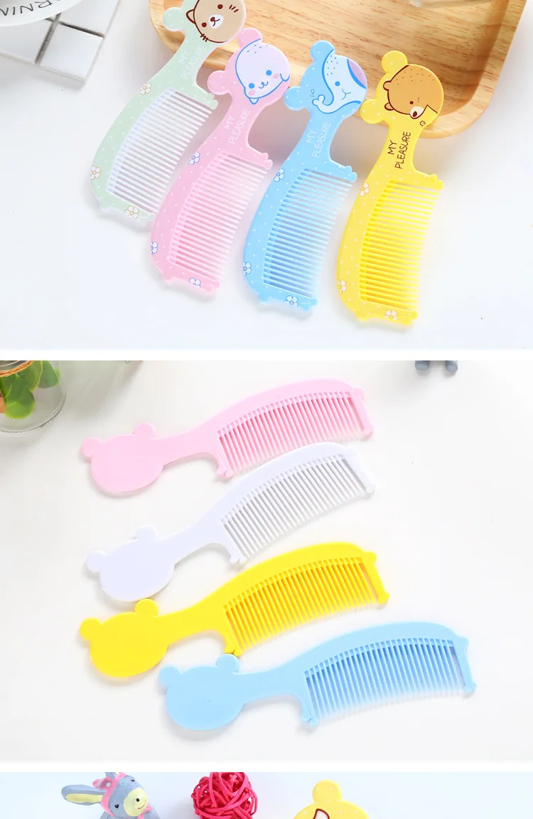 2 Pcs/set Baby Hair Brush Comb Kids Portable Plastic Hair Brush Child One Small+ One Big Anti-static Head Massager Cartoon Comb