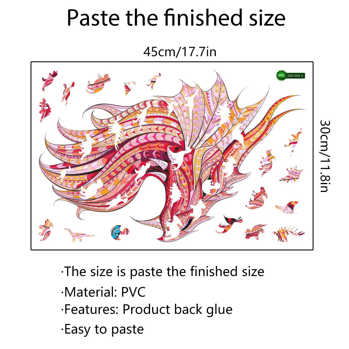 

Mythical dragon Unique stickers animal Jigsaw Puzzles Stickers Puzzle Gift For Adults Kids Educational Fabulous Interactive Game