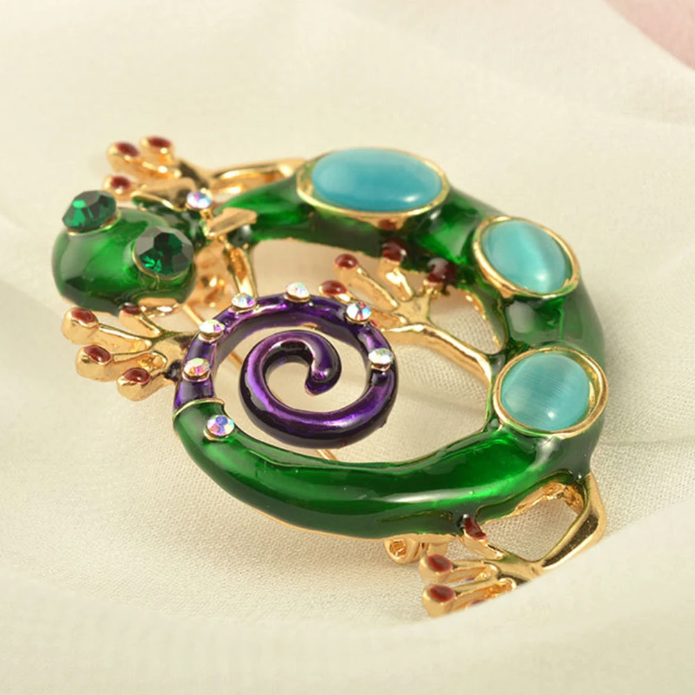 Зеленый ящерица Змея Брошь из сплава с эмалью Готический Gecko уникальным