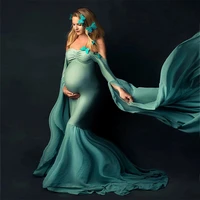 sexy shoulderless maternity photography props long dress for pregnant women fancy pregnancy dress elegence maxi gown photo shoot