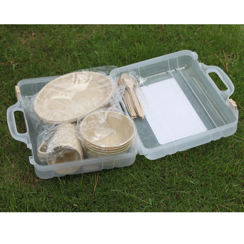 Многоразовая пластиковая посуда для пикника 24 шт. набор посуды походов