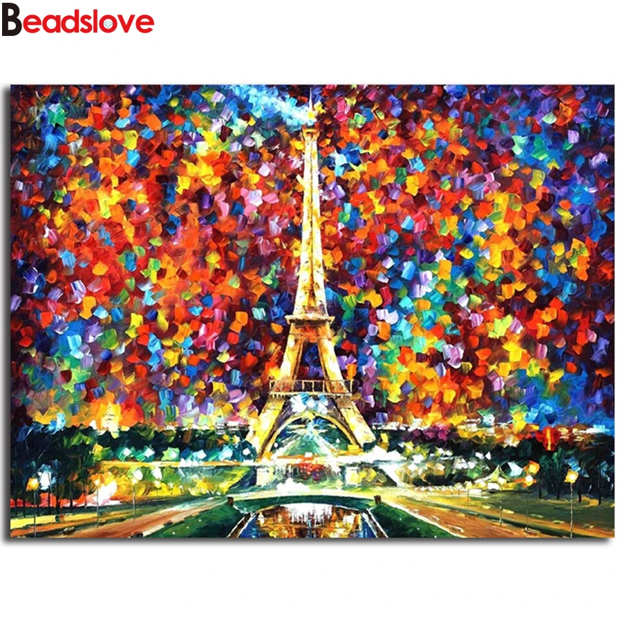 Абстрактный Париж башня осень 5D DIY алмазная живопись 3D полный квадрат/круглая