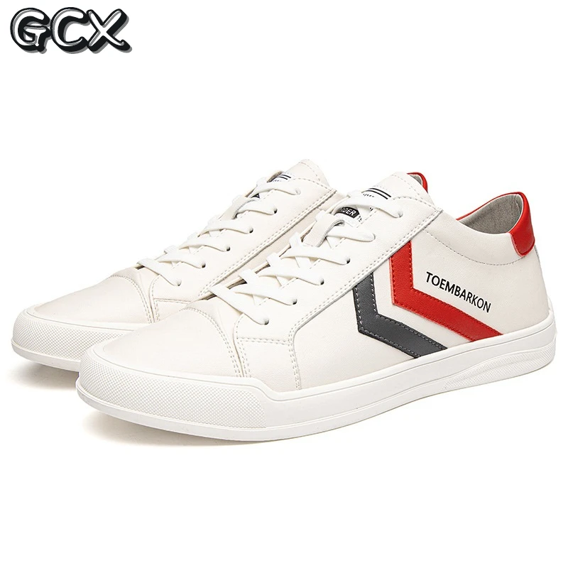 

Genuine Leather Men Shoes White Lace-up Sneakers 2020 New Arrival Men Casual Shoes High Quality Male Leisure Shoes Soft Nonslip