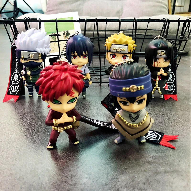 

Random Naruto Anime Figures Toys Keychain Uzumaki Uchiha Sasuke Ltachi Hatake Kakashi Action Model Dolls Pendant Children Gifts