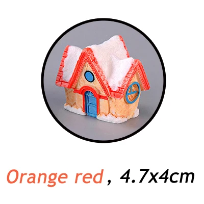 Orange red BAIUFOR миниатюрный Рождественский Снежный домик милые конфеты цветные вилла Террариум статуэтки мини-Сказочный Сад миниатюры домашние поделки - Цвет: Orange red