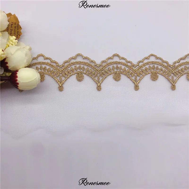 20 ярдов кружево из золотых нитей сетка вышивка одежда аксессуары изысканный