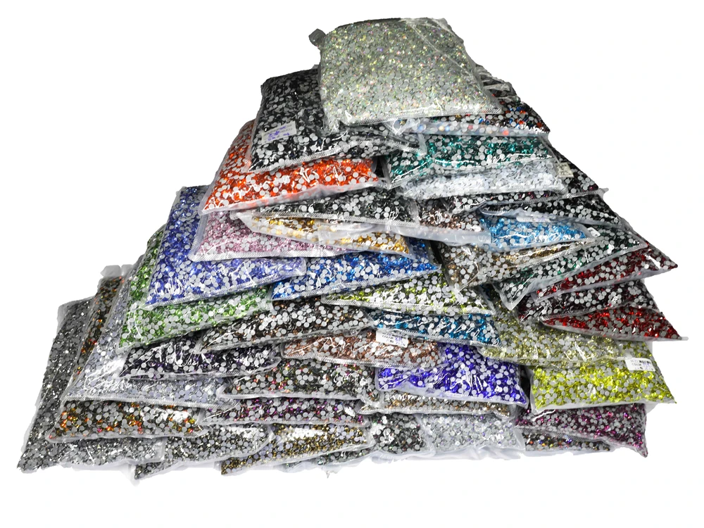 Bolsa de Diamantes de imitaci&oacute;n, accesorio grueso SS30, 42 colores, mejor calidad, DMC, Hotfix, cristal, ropa de diamantes de imitaci&oacute;n, venta al por mayor, 20 unidades-1