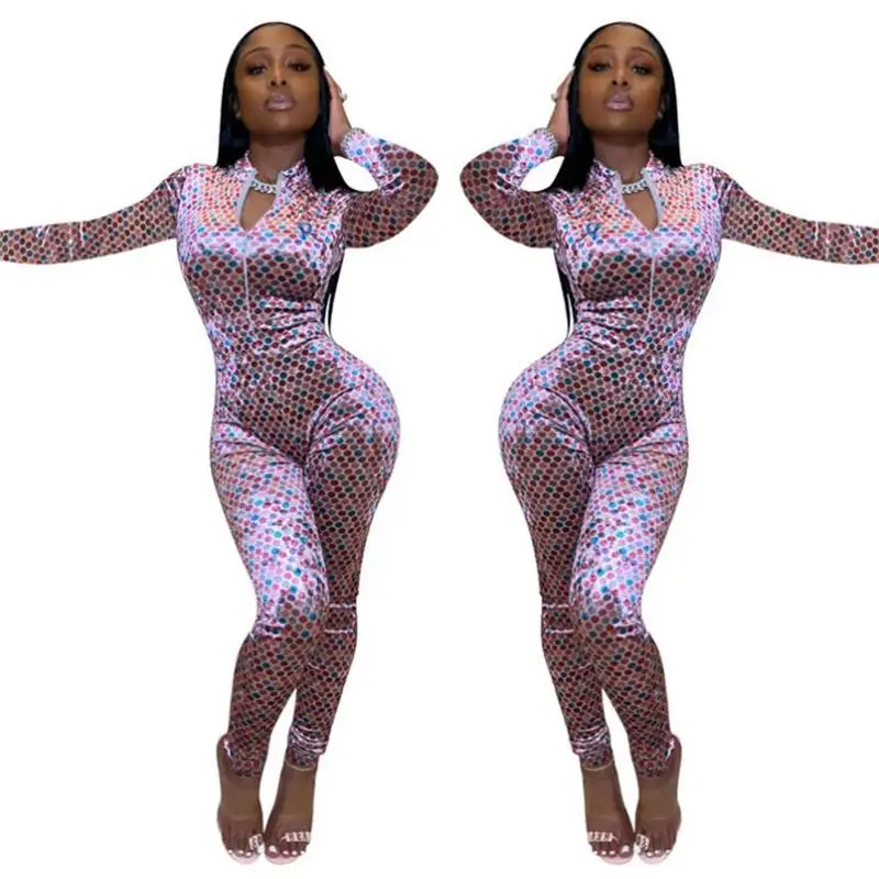 Женские комбинезоны повседневный Длинный Сексуальный Комбинезон на молнии с