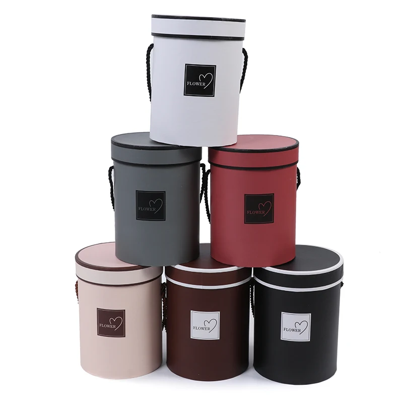 Коробка для цветов из крафт бумаги с ручным удобным ведром 18*13 5 см|Подарочные