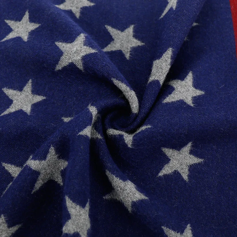 

American Flag Star Stripe Style Scarf Men Women Imitation Cashmere Autumn Winter Warm Check Scarf Shawl Soft Warm Wrap Gift