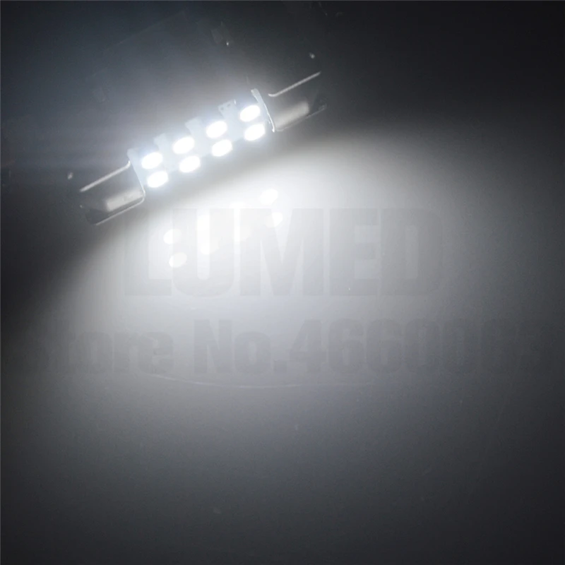 

100pcs Car LED Festoon C5W 8 LED 2835 1210 SMD Car Interior Dome Lamp Reading Light 31mm 36mm 39mm 42mm