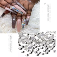 1440pcsbag 1 4 4mmnail art white crystal rhinestone flat back accessory charm for nails manicure 3d glass decorations ss3 ss16