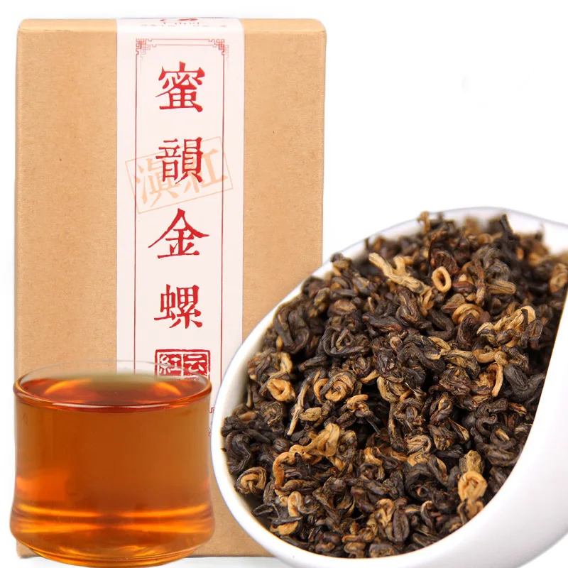 

2021 Black Chinese Tea Dianhong Honey Rhyme Gold Screw Black Tea Red Teas 200g/box