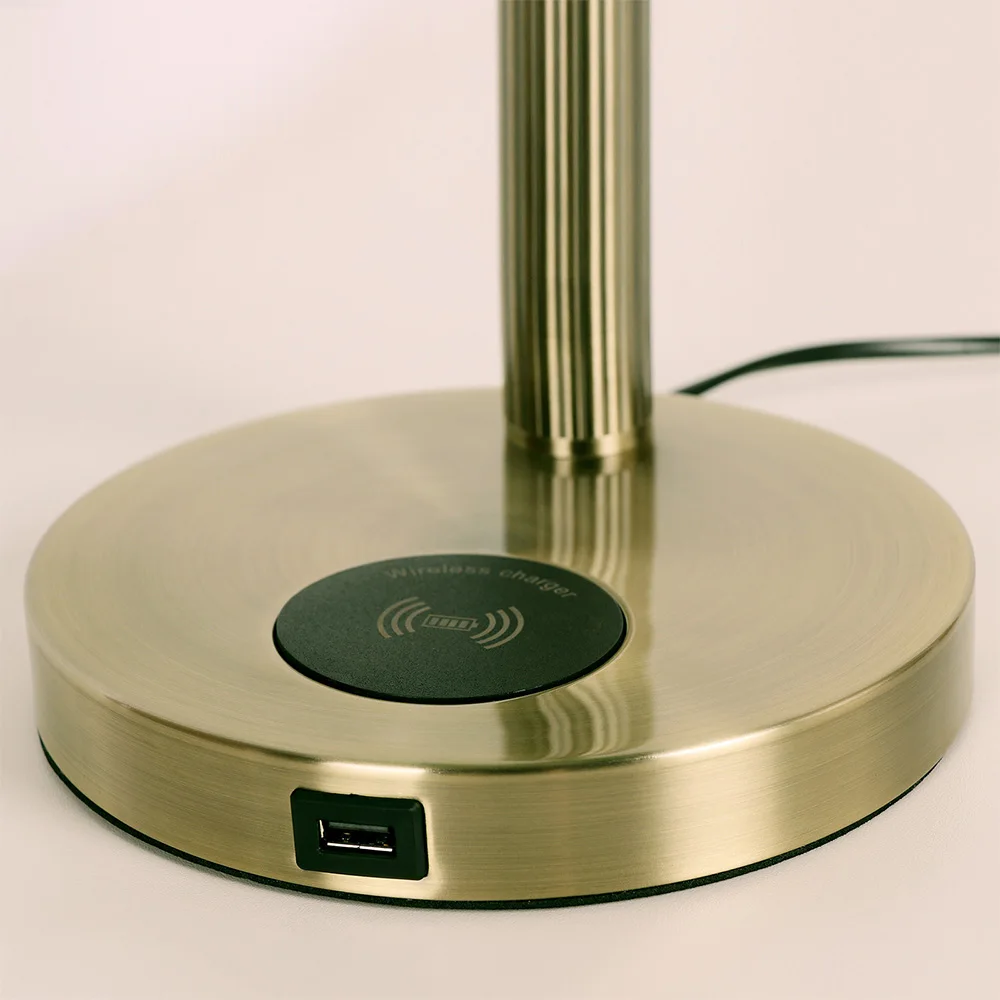 new retro e27e26 banker desk lamp green usb charging desk lamp mobile phone wireless charging living room study bedside lights free global shipping