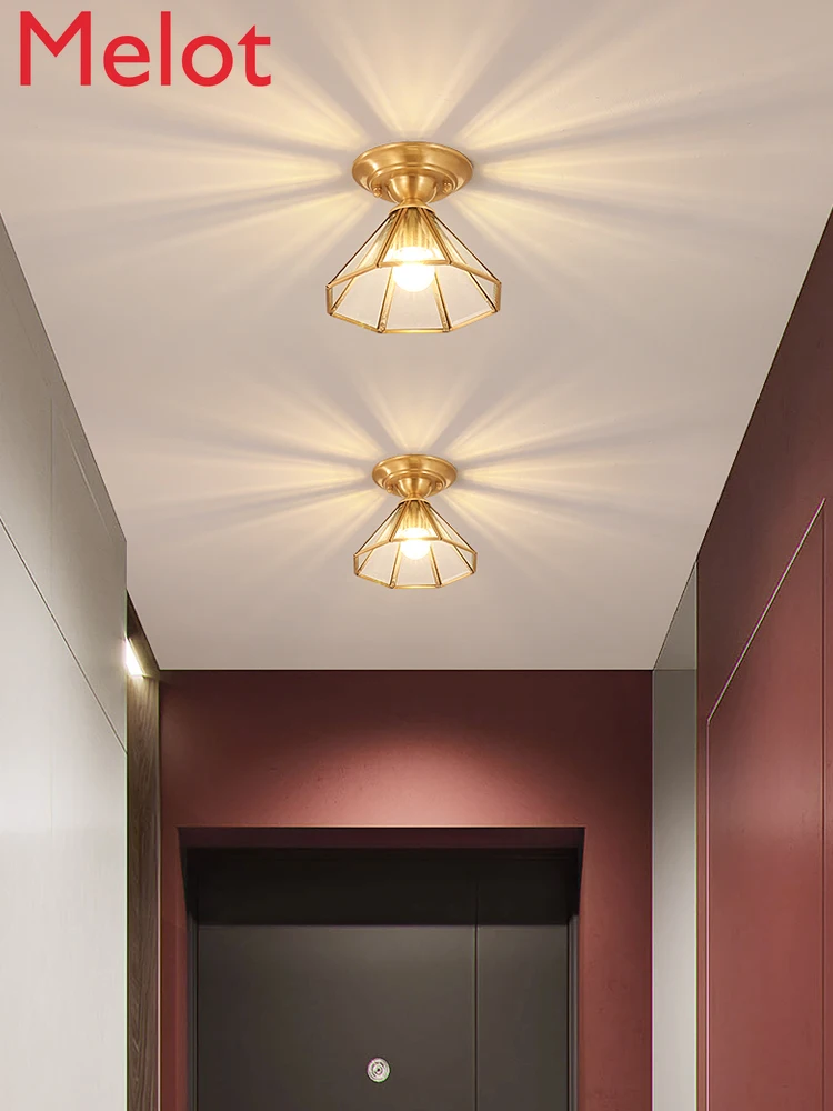 

Star Light Luxury Corridor Light Balcony Light Ceiling Aisle Light Trending Creative Entrance Light Copper Lamps