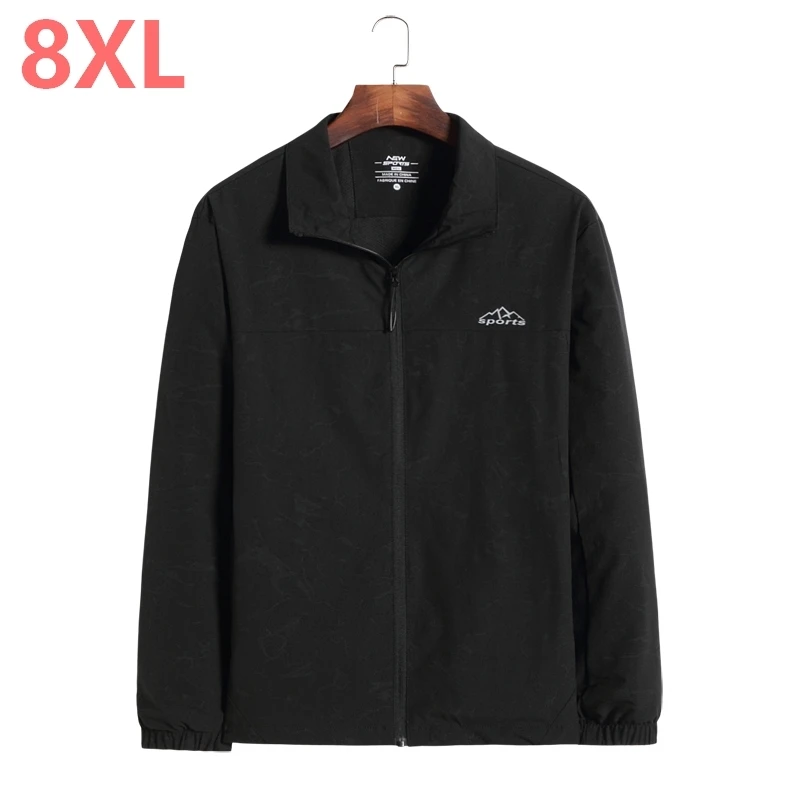 10XL 8XL 6XL Весна Осень Повседневная однотонная Модная тонкая мужская куртка-бомбер