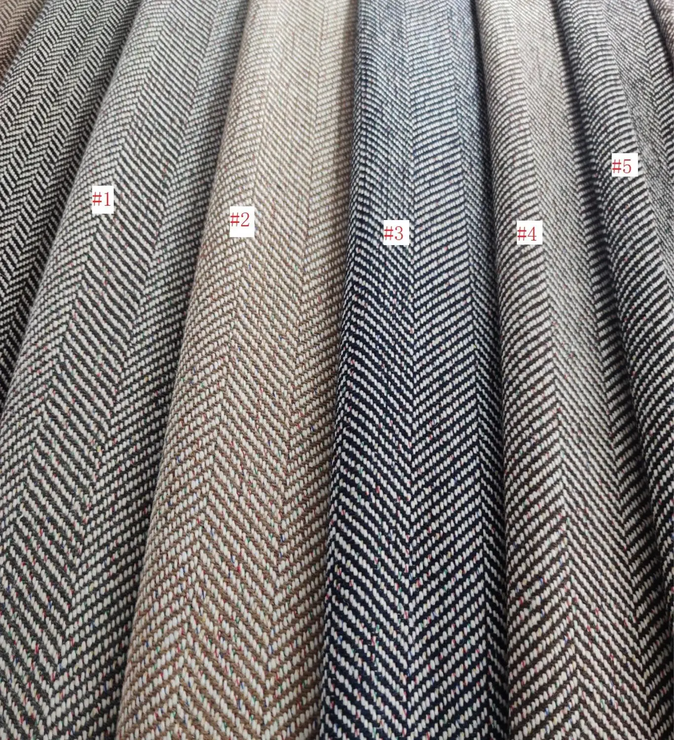 

limited stock Free ship wool weaved herringbone 6.5cm wide tweed fabric price for 1 meter 59"