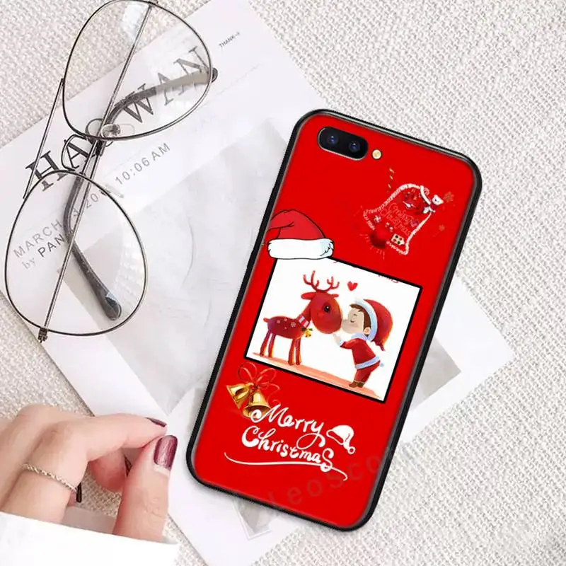 

Merry Christmas snow red design Phone Case For OPPO R9 R11 R15 R17 RENO Realme S PLUS Normal 2z 3 5 C2 pro